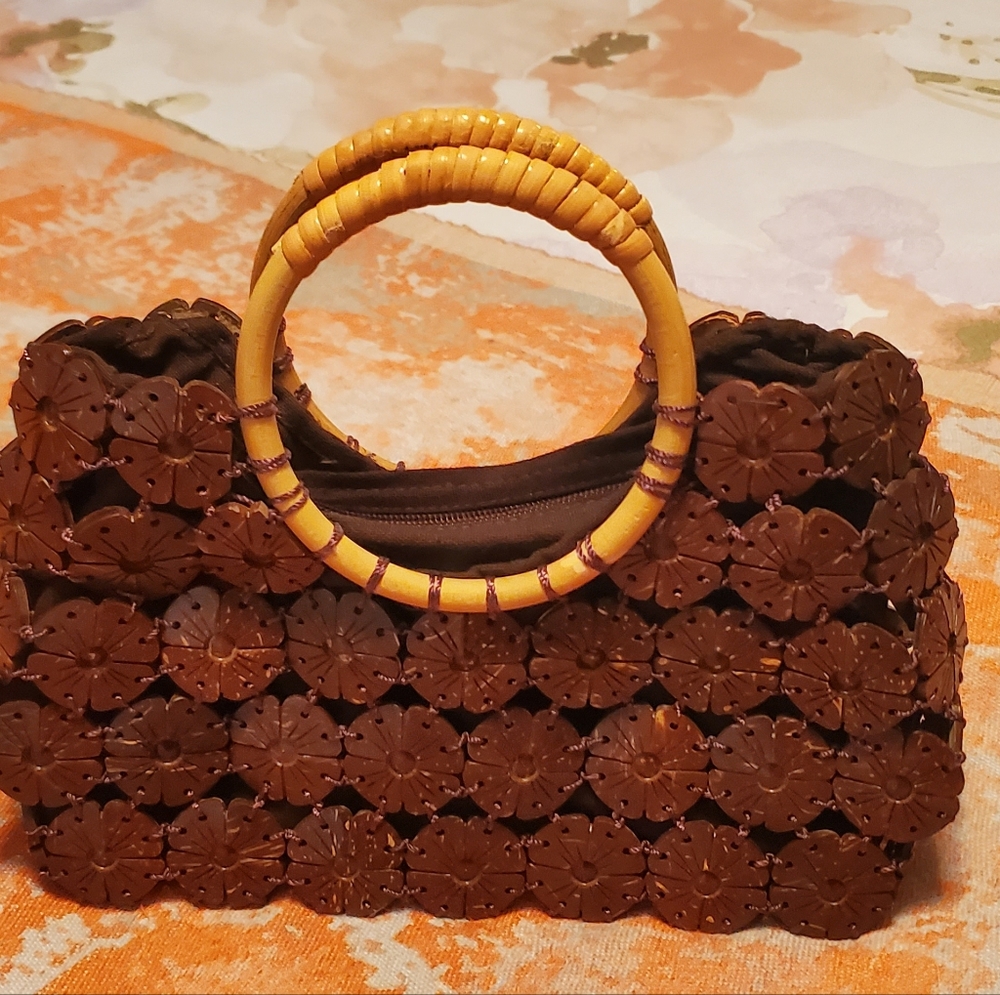 Engraved Shell Brown Mini Bag. - image 1